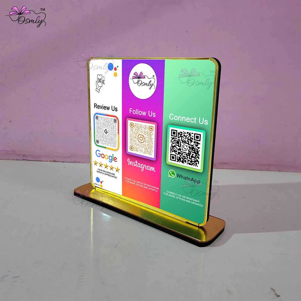 Google Instagram Whatsapp QR-QR Code Stand-Qr Print-OSMLY