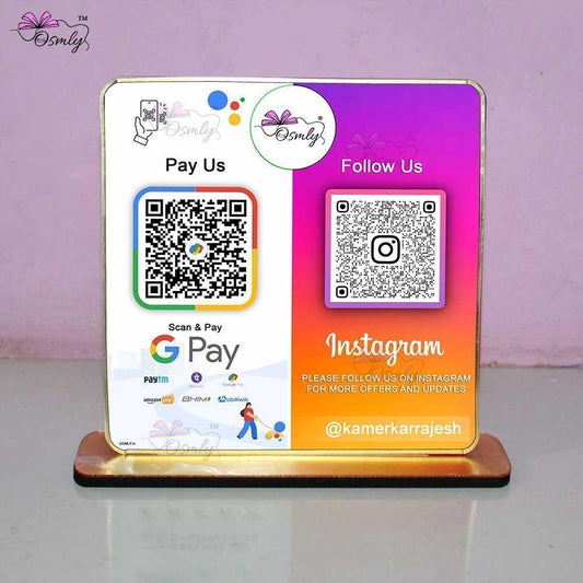 Gpay Instagram QR Stand-QR Code Stand-Qr Print-QrPrint