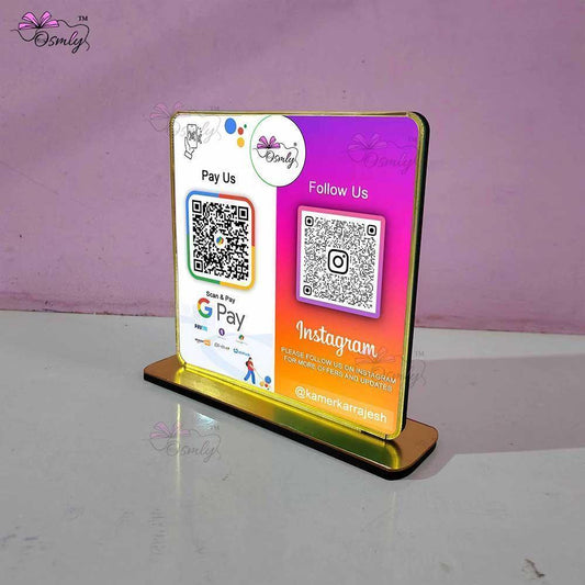 Gpay Instagram QR Stand-QR Code Stand-Qr Print-QrPrint