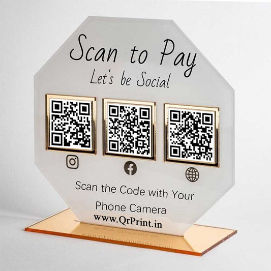Hexa Acrylic QR Stand
