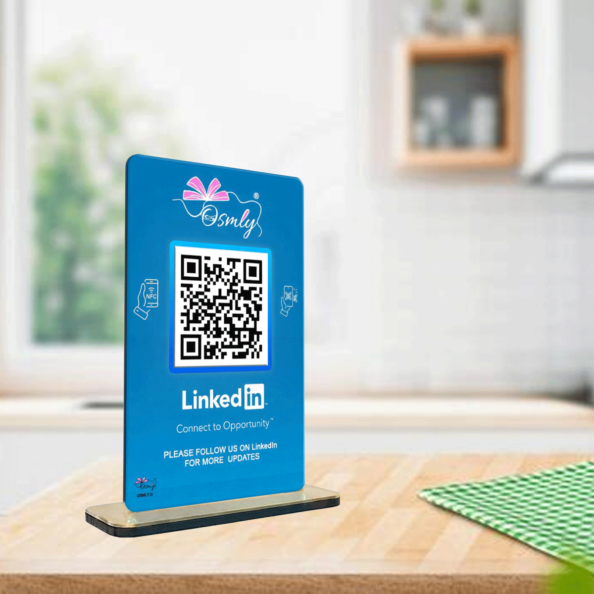 NFC Enabled LinkedIn QR Stand-QR Code Stand-Qr Print-QrPrint