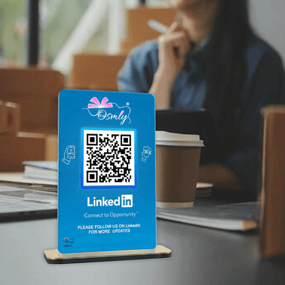 NFC Enabled LinkedIn QR Stand-QR Code Stand-Qr Print-QrPrint