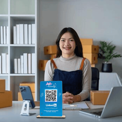 NFC Enabled LinkedIn QR Stand-QR Code Stand-Qr Print-QrPrint