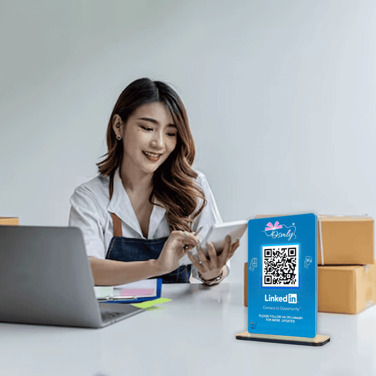 NFC Enabled LinkedIn QR Stand-QR Code Stand-Qr Print-QrPrint