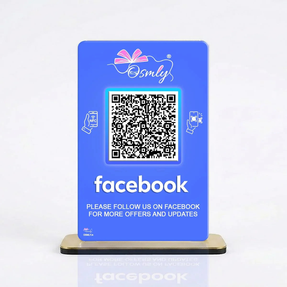 NFC Enabled Facebook QR Stand-QR Code Stand-Qr Print-QrPrint