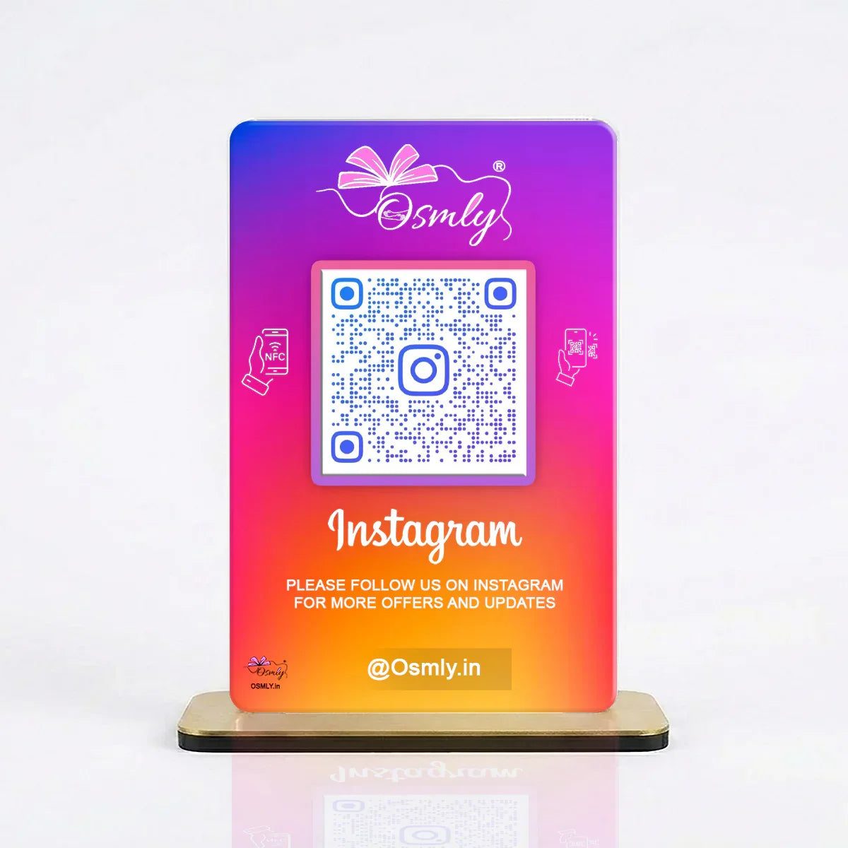 NFC Enabled Instagram QR Stand-QR Code Stand-Qr Print-QrPrint