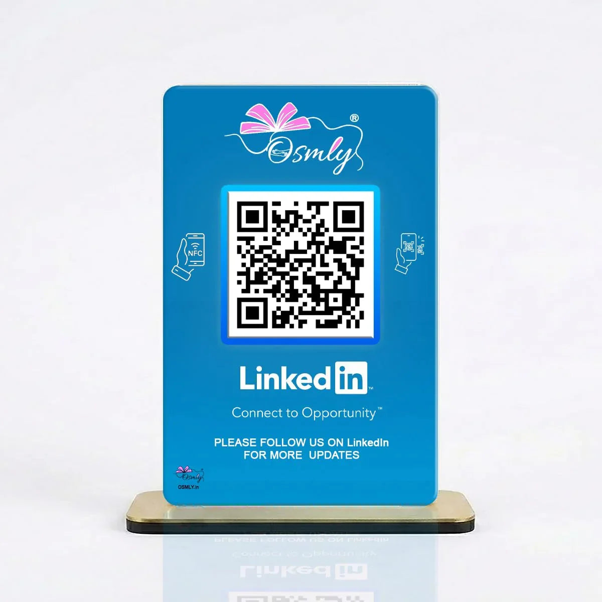 NFC Enabled LinkedIn QR Stand-QR Code Stand-Qr Print-QrPrint