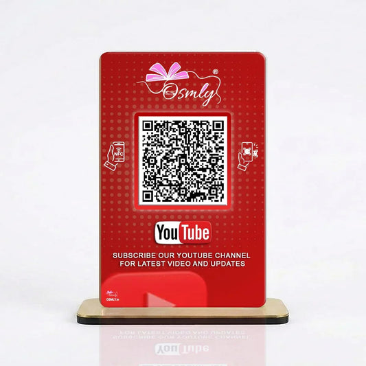 NFC Enabled YouTube QR Stand-QR Code Stand-Qr Print-QrPrint