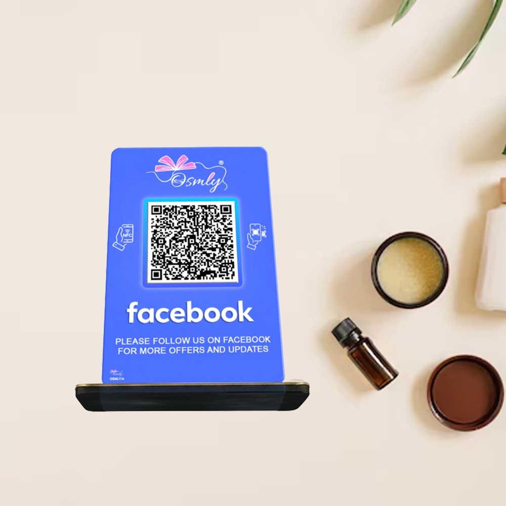 NFC Enabled Facebook QR Stand-QR Code Stand-Qr Print-QrPrint