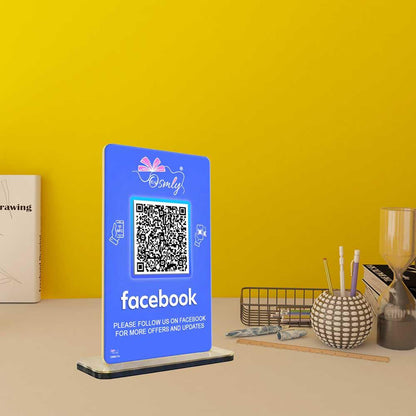 NFC Enabled Facebook QR Stand-QR Code Stand-Qr Print-QrPrint