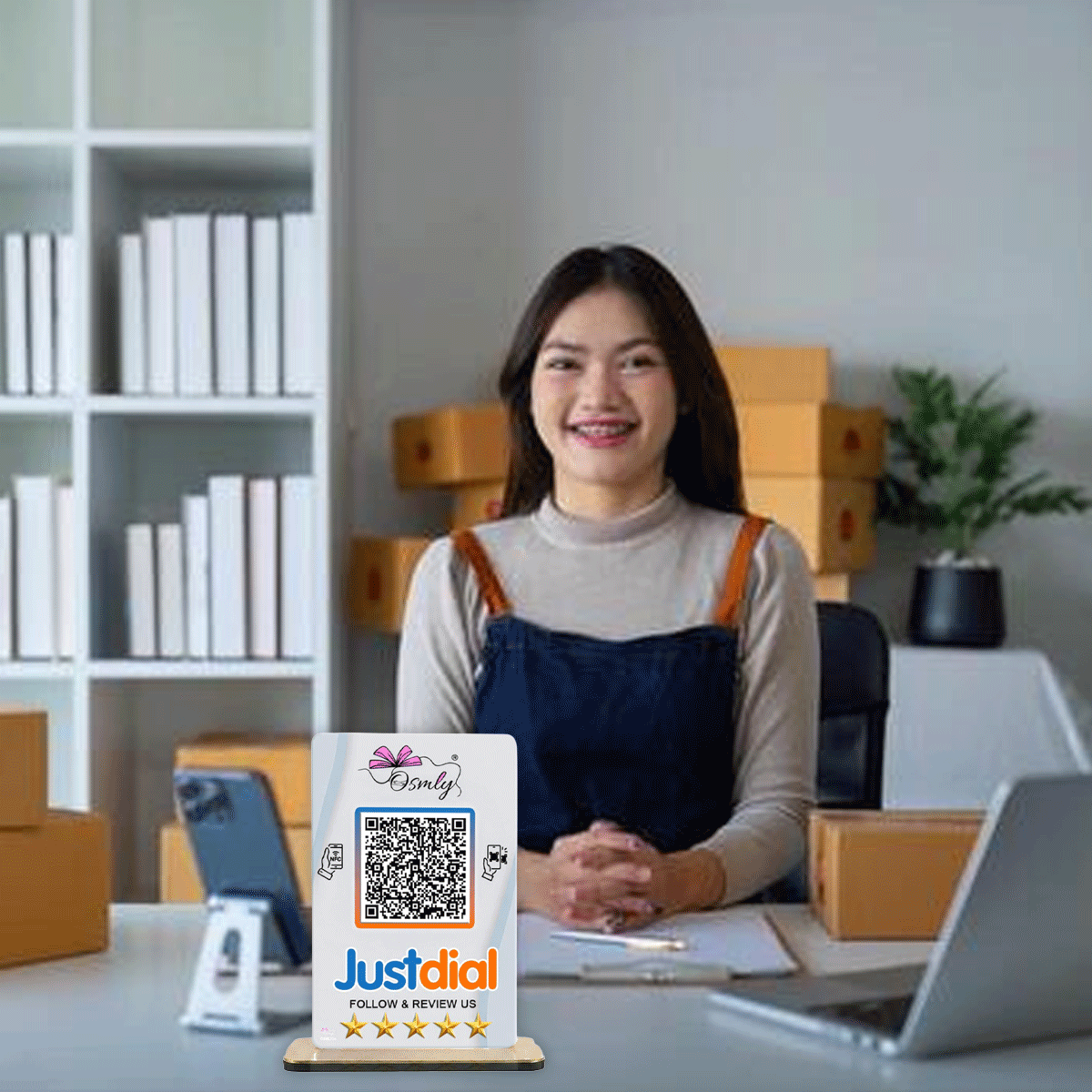 NFC Enabled Justdial QR Stand-QR Code Stand-Qr Print-QrPrint