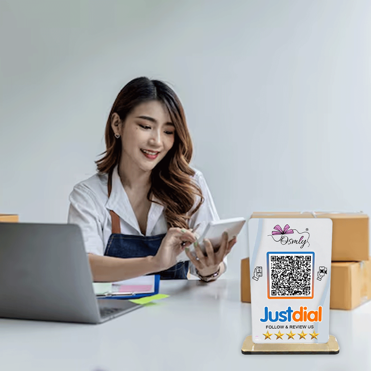 NFC Enabled Justdial QR Stand-QR Code Stand-Qr Print-QrPrint