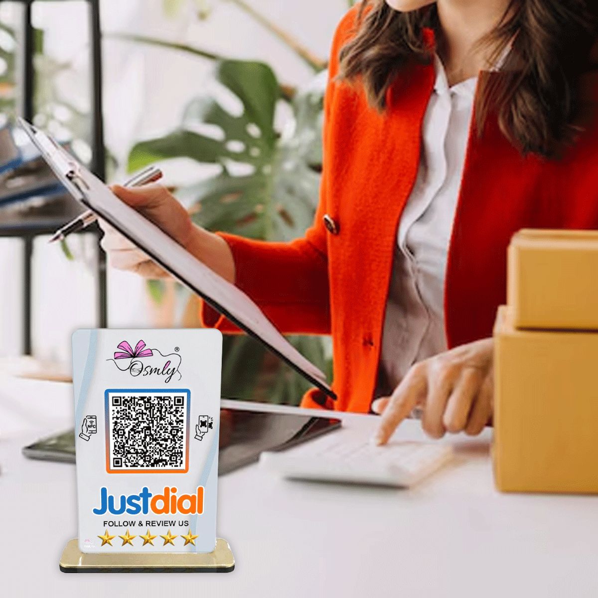 NFC Enabled Justdial QR Stand-QR Code Stand-Qr Print-QrPrint
