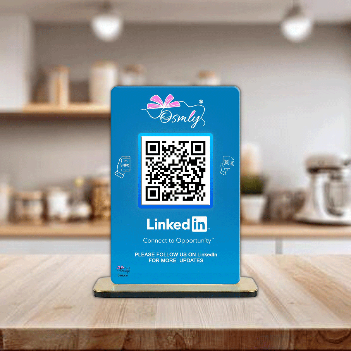 NFC Enabled LinkedIn QR Stand-QR Code Stand-Qr Print-QrPrint