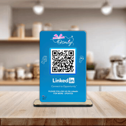 NFC Enabled LinkedIn QR Stand-QR Code Stand-Qr Print-QrPrint