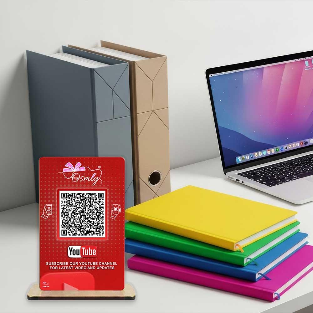 NFC Enabled YouTube QR Stand-QR Code Stand-Qr Print-QrPrint
