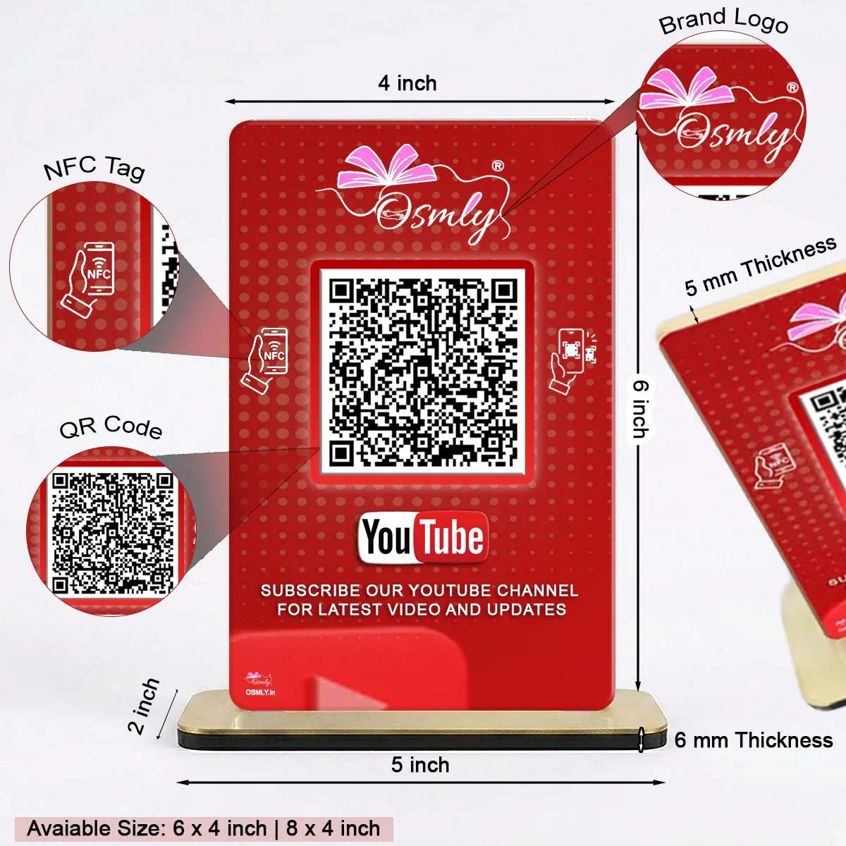 NFC Enabled YouTube QR Stand-QR Code Stand-Qr Print-QrPrint