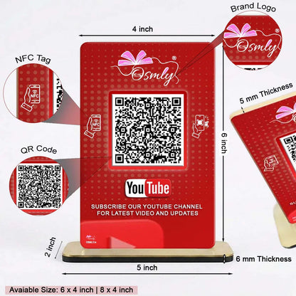 NFC Enabled YouTube QR Stand-QR Code Stand-Qr Print-QrPrint