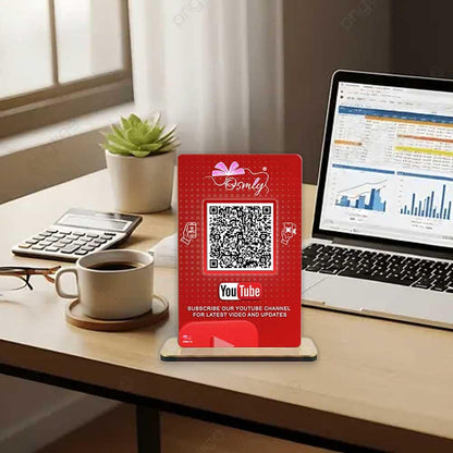 NFC Enabled YouTube QR Stand-QR Code Stand-Qr Print-QrPrint