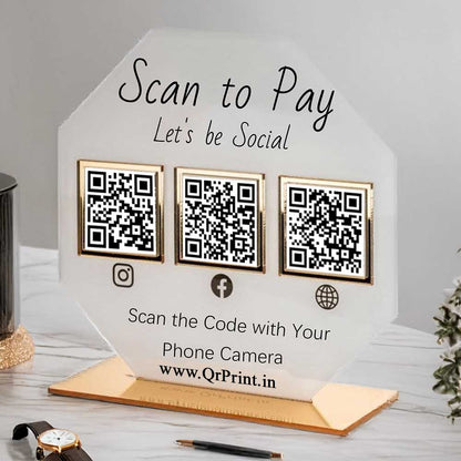 Hexa Acrylic QR Stand