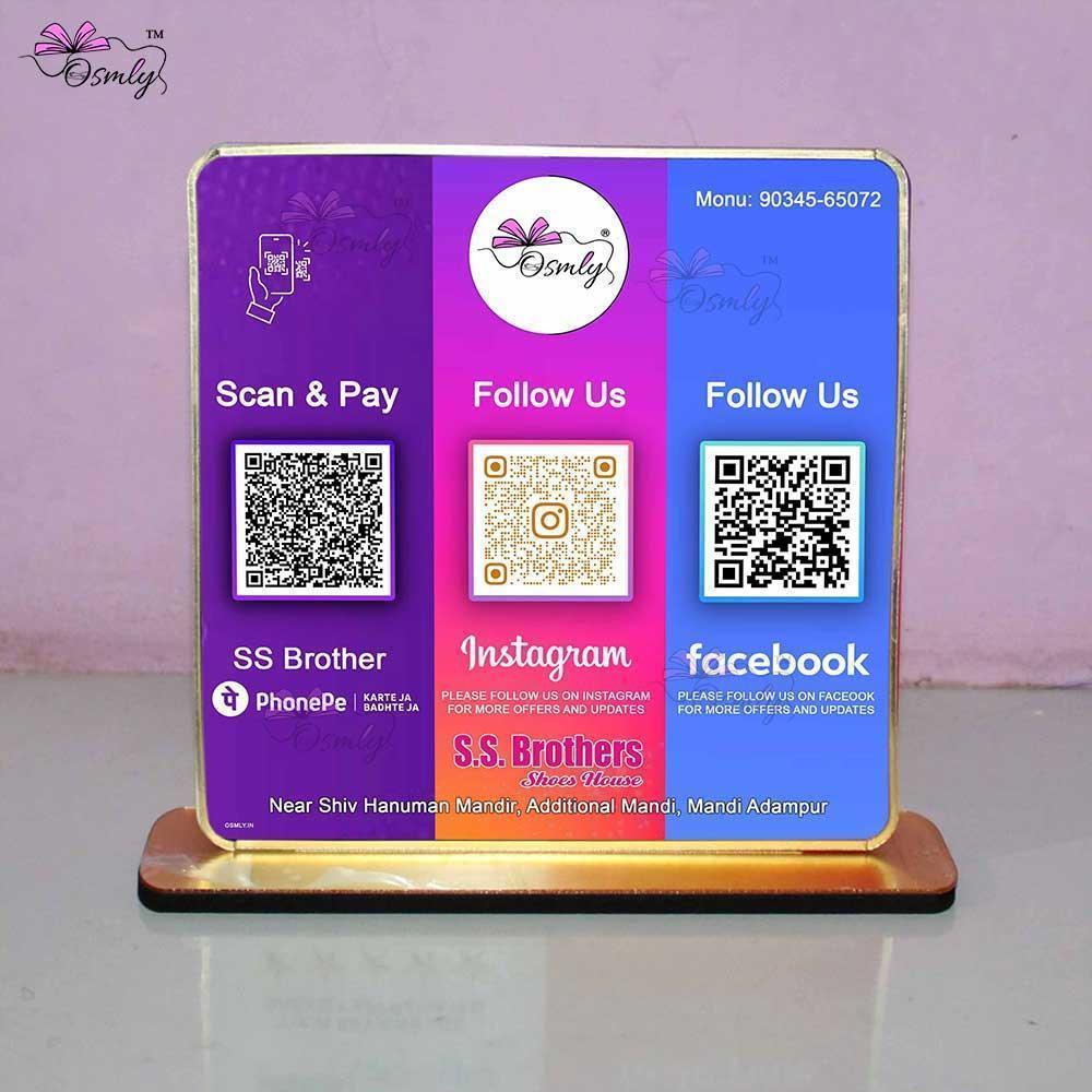 PhonePe Facebook Instagram QR Stand-QR Code Stand-Qr Print-QrPrint