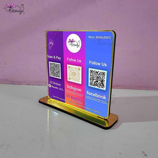 PhonePe Facebook Instagram QR Stand-QR Code Stand-Qr Print-QrPrint
