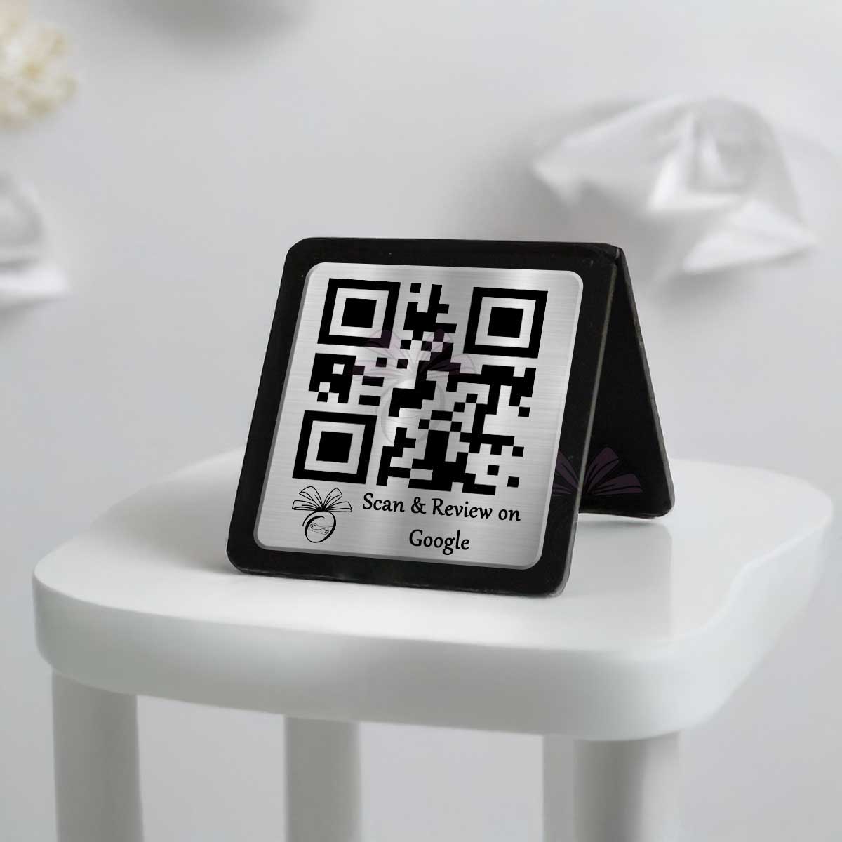 Silver Acrylic Single QR Stand - Qr Print