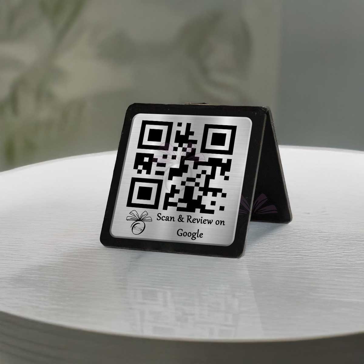 Silver Acrylic Single QR Stand - Qr Print