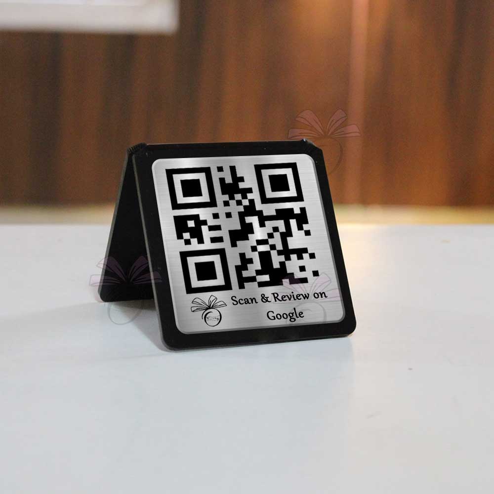 Silver Acrylic Single QR Stand - Qr Print
