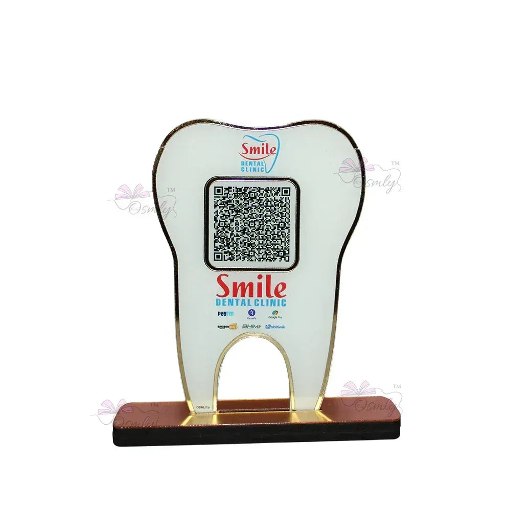 Tooth Shape UPI QR Stand-QR Code Stand-Qr Print-QrPrint