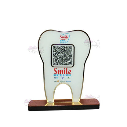 Tooth Shape UPI QR Stand-QR Code Stand-Qr Print-QrPrint