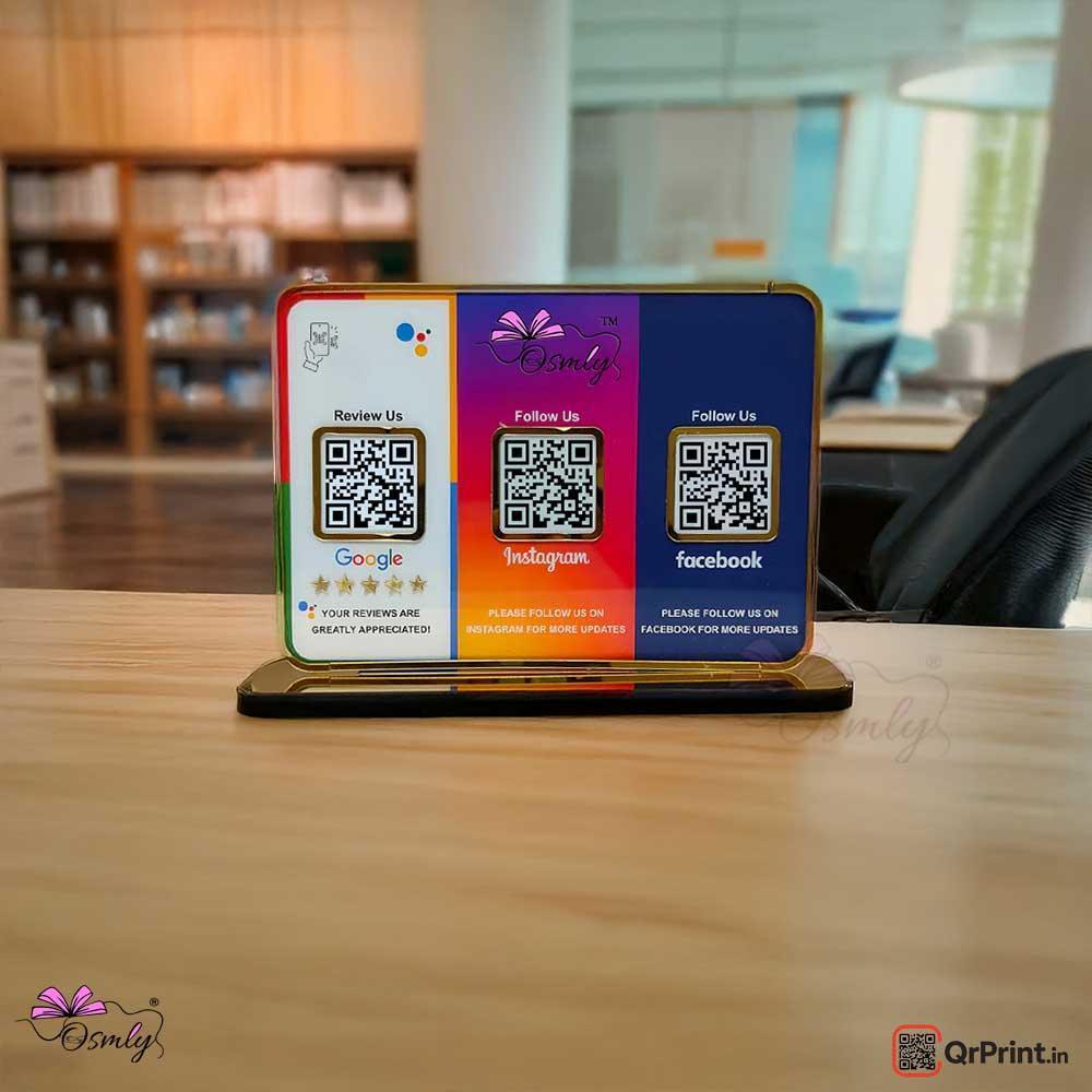 3 in 1 Soecial Media QR Stand - OSMLY