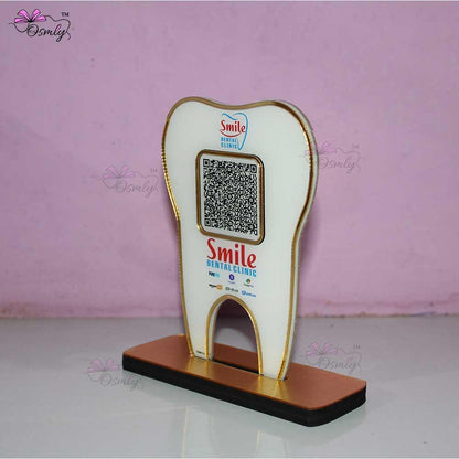 Tooth Shape UPI QR Stand-QR Code Stand-Qr Print-QrPrint
