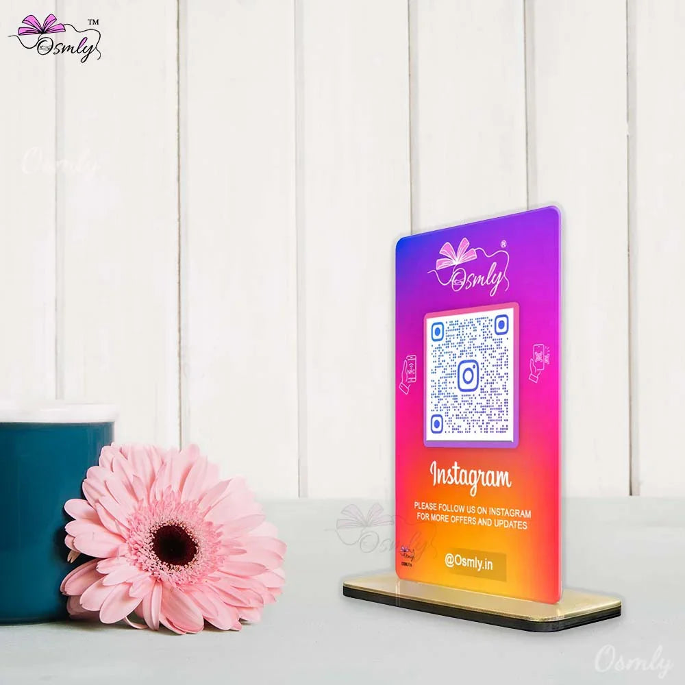 NFC Enabled Instagram QR Stand-QR Code Stand-Qr Print-QrPrint