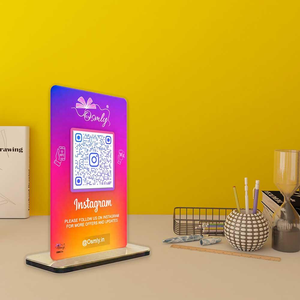 NFC Enabled Instagram QR Stand-QR Code Stand-Qr Print-QrPrint