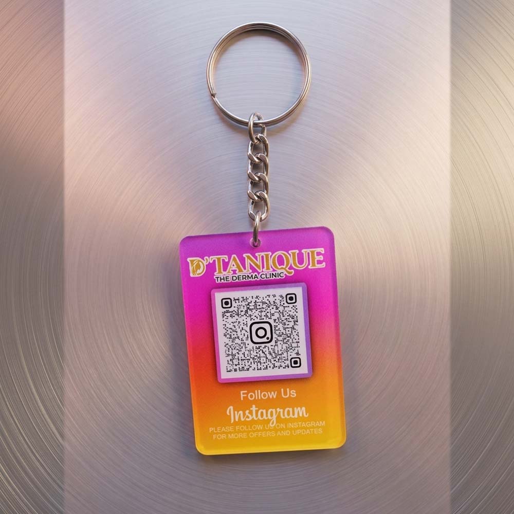 Social Media Theme Keychain-Keychains-Qr Print-QrPrint