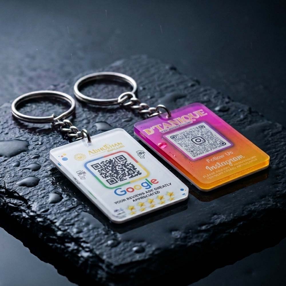 Social Media Theme Keychain-Keychains-Qr Print-QrPrint