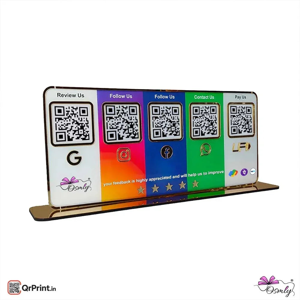 Customized Acrylic Five QR Stand - OSMLY