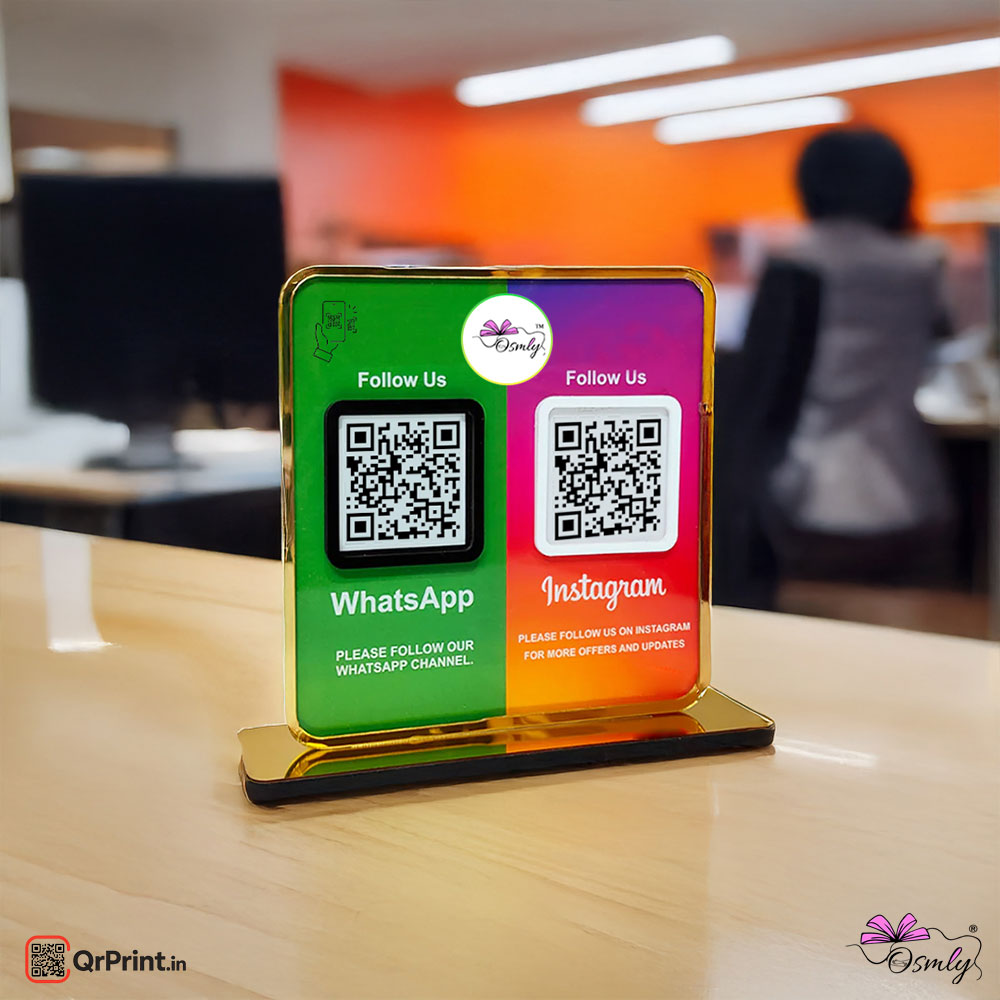 Acrylic WhatsApp Instagram Qr Stand - Qr Print