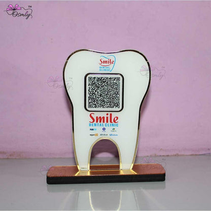 Tooth Shape UPI QR Stand-QR Code Stand-Qr Print-QrPrint