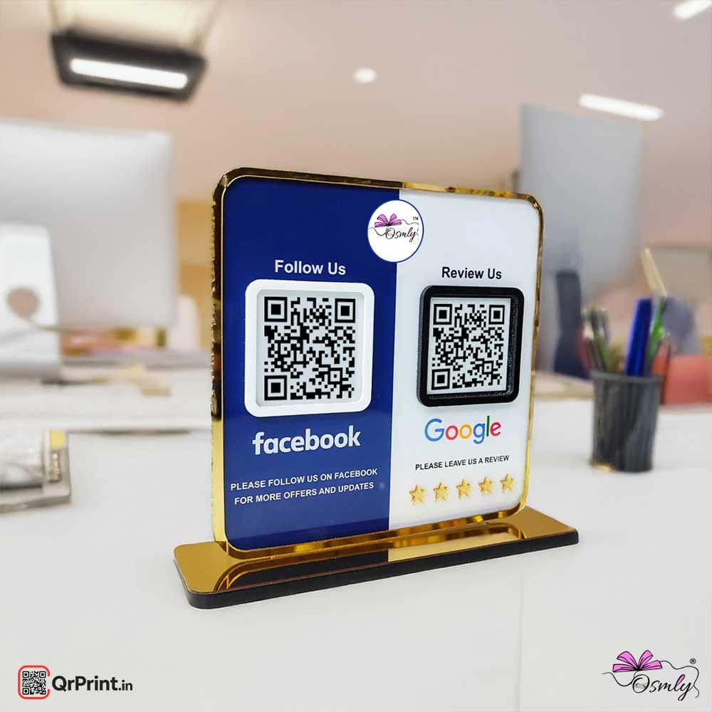 Facebook Google QR Review Stand - Qr Print