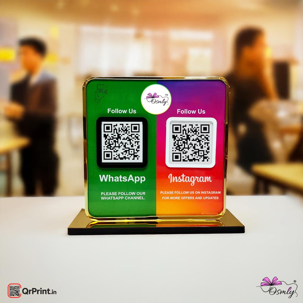 Acrylic WhatsApp Instagram Qr Stand - Qr Print
