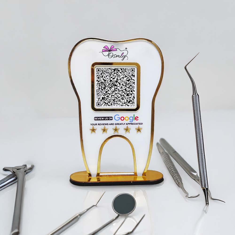 Tooth Shape Dentist QR Stand