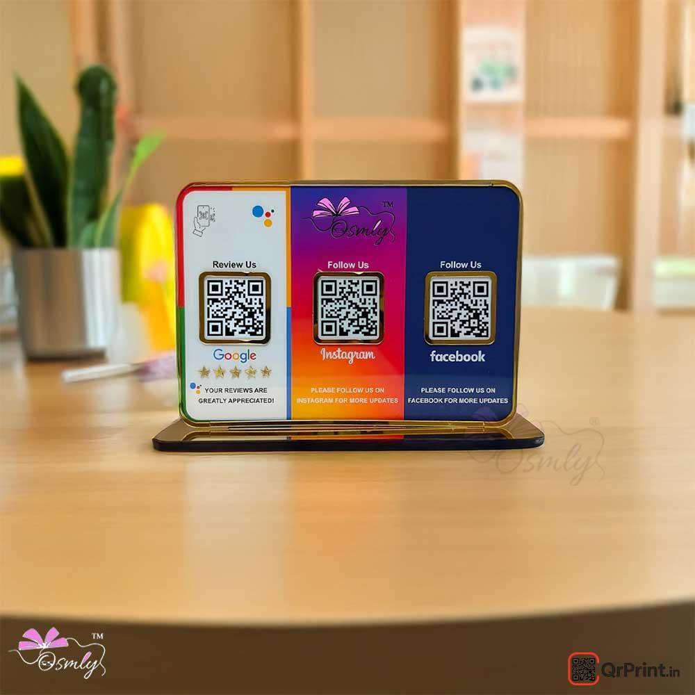 3 in 1 Soecial Media QR Stand - OSMLY