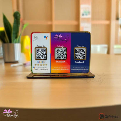 3 in 1 Soecial Media QR Stand - OSMLY