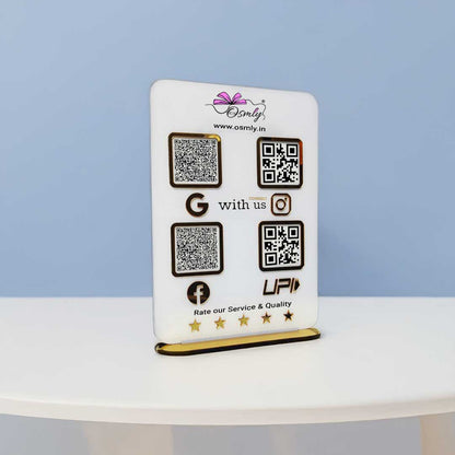 Acrylic Four QR Review Stand