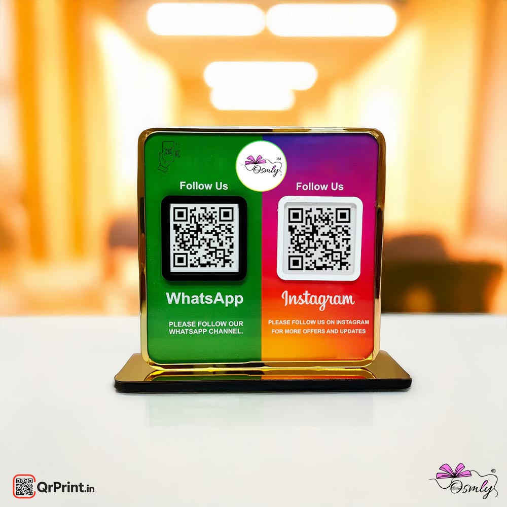 Acrylic WhatsApp Instagram Qr Stand - Qr Print