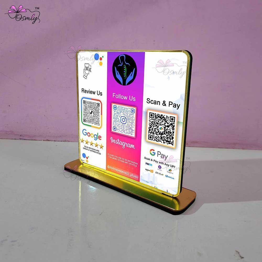 Google Instagram Gpay QR-QR Code Stand-Qr Print-QrPrint