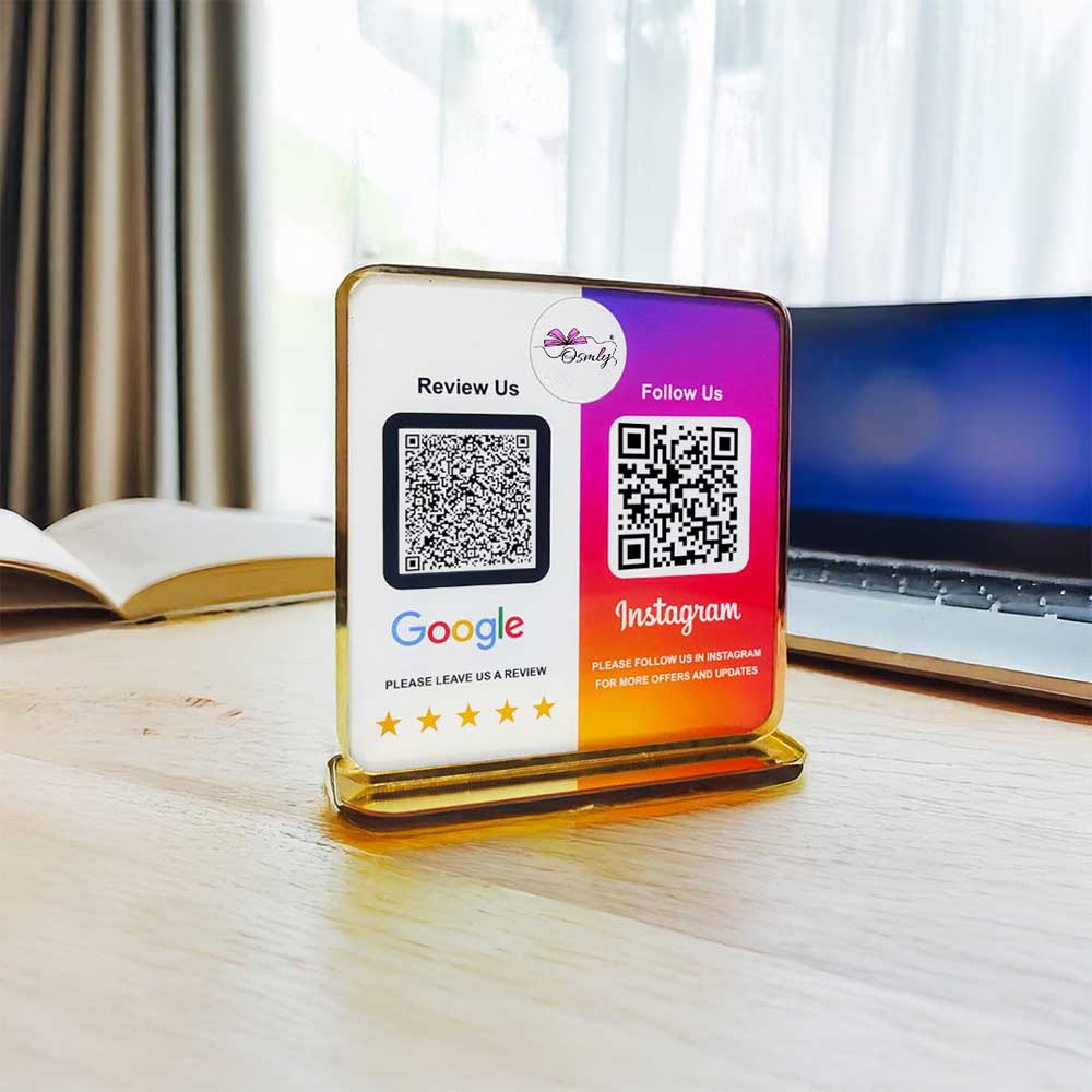 Google Instagram Review QR Stand