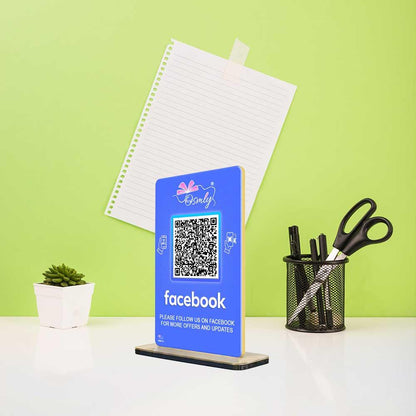 NFC Enabled Facebook QR Stand-QR Code Stand-Qr Print-QrPrint